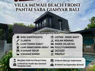 Villa Mewah 3 Lantai Beachfront Pantai Saba Gianyar Bali