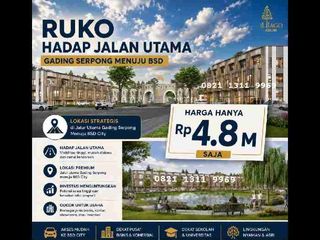 Ruko Hadap Jalan Boulevard Gading Serpong tanpa Pembatas Parkir Il lago Square Gading Serpong