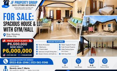 FOR SALE: SPACIOUS HOUSE & LOT WITH GYM/HALL