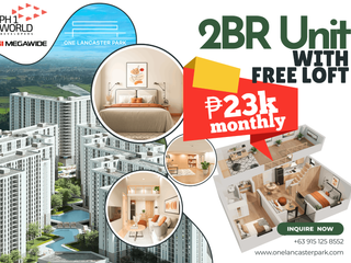 ₱23K/Monthly— 2BR Condo + FREE Loft Upgrade in One Lancaster Park, Imus