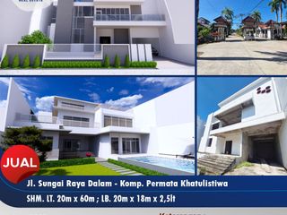 Struktur Bangunan Rumah Mewah + Tanah Luas Kawasan Premium + Kolam Renang dan Ruang Serbaguna di Sungai Raya Dalam