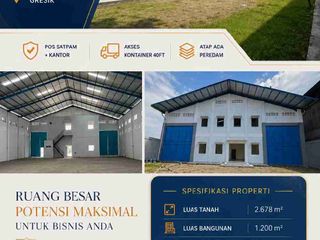 HOT LISTING DIJUAL Gudang Gresik lias 2600, Akses Kontainer 40ft