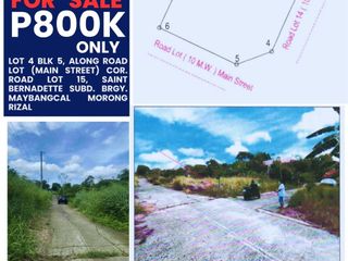 Bank-Foreclosed Corner Residential Lot at Saint Bernadette Subd., Morong, Rizal