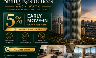 Premium Condo for Sale at Shang Residences Wack Wack Mandaluyong City | Breathtaking Golf Course Scenery