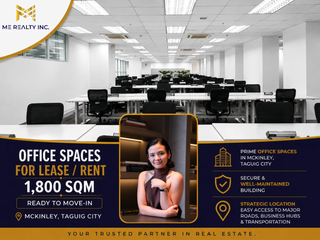 Office Spaces for Lease Rent 1,800 sqm in McKinley Taguig City Ready to Move-in