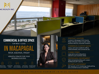 Commercial & Office Space for Rent Lease in Macapagal MOA Aseana Pasay