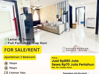 Disewa Apartemen 2BR Siap Huni di Nagoya Mansion Batam