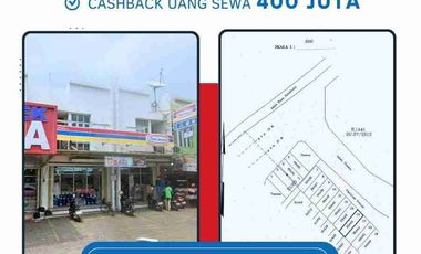 dijual murah ruko 2 lantai masih tersewa Indomaret cash back 400jt