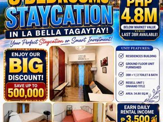 Staycation Rush For Sale 3 Bedroom Fully Furnished Below Market Value!