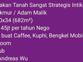 Disewakan Tanah Jl. Makmur / Adam Malik Luas 680m²