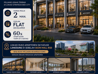Dijual Cepat RUKO 2Lantai dibawah  Apartemen Skyhouse BSD || Harga Mulai 2,5 Man