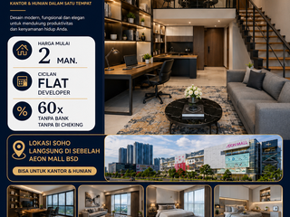 Dijual Cepat SOHO OFFICE @Apartemen Skyhouse BSD || Harga Mulai 1,8 Man