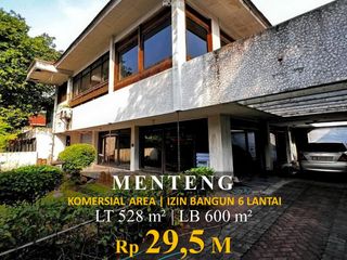 Menteng 528m² Komersial Bisa 6 Lantai SHM, 29,5M Nego