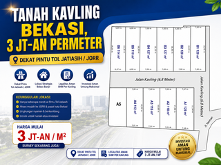 Tanah Kavling Bekasi 3 Jt-an Permeter, Dekat Tol JORR. Terima SHM Pecah