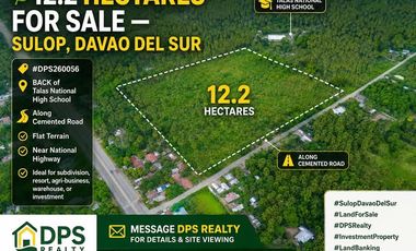 12.2 Hectares Land for Sale in Talas Sulop Davao Del Sur