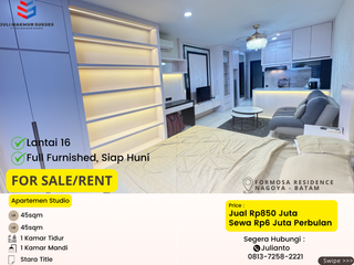 Disewa Apartemen Studio Siap Huni di Formosa Residence Nagoya Batam