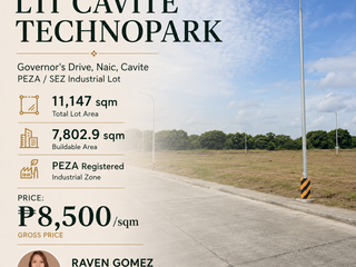 FOR SALE LTI Cavite Technopark, Governor's Drive, Naic, Cavite, SEZ Industrial Vacant Lot, PEZA