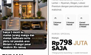 MILIKI RUMAH MEWAH DENGAN EKSLUSIF BESEMEN  BISA PARKIR 2 MOBIL
