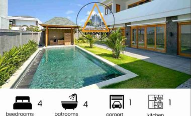 DIJUAL VILLA MEWAH BARU DENGAN 4 KAMAR TIDUR DAN PEMANDANGAN LAUT DI PECATU BALI
