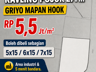Jual Tanah Kavling Pojok 271 m2 Griyo Mapan Perumahan Area Industri dan Dkt Bandara Juanda
