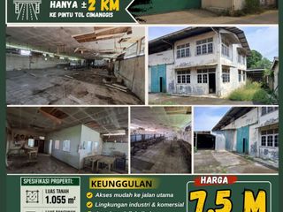 DIJUAL TANAH PLUS BANGUNAN EX PABRIK WIG LOKASI STRATEGIS DEKAT TOL