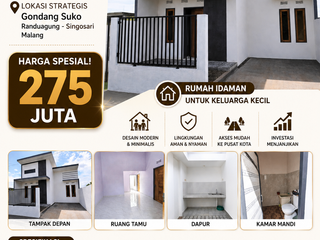 RUMAH MURAH 275 JUTA LOKASI DI SINGOSARI