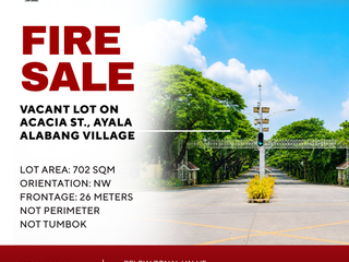 FIRE SALE BELOW ZONAL VALUE Vacant Lot on Acacia st., Ayala Alabang Village, Muntinlupa City