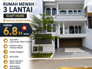 DIJUAL !! Rumah Mewah 3 Lantai Siap Huni SUKAJADI, Batam Centre