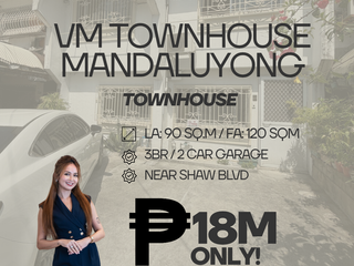TOWNHOUSE FOR SALE IN MANDALUYONG - VM TOWNHOUSE NEAR SHAW BLVD.