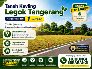 Kavling Dekat Alun-Alun Legok, SHM Murah 1 Jt-an