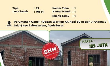 Dijual Rumah SHM di Perumahan Cadek, Baitussalam Aceh Besar- Legalitas SHM- LT 105 m²