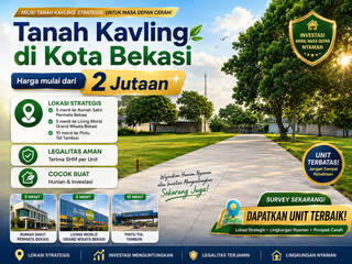Tanah Kavling 2 Jt-an, Dekat Living World Grand Wisata, SHM