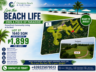 Beach Lot for Sale in Oceanova Beach & Golf Estate | 1,640 sqm | San Remigio, Cebu