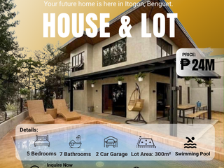 Ready For Occupancy 24M Fully Furnished 2 Storey House & Lot with Swimming Pool For Sale in Itogon Benguest - LSS