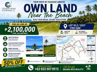 Residential Lot for Sale in San Remigio, Cebu | 1,780 sqm Near the Beach Price