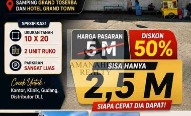 JUAL CEPAT RUKO 2 UNIT DI KOMPLEKS PASAR SEGAR PENGAYOMAN DEPAN GRANDTOSERBA