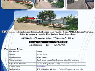DIJUAL PROPERTI MELALUI LELANG !!!