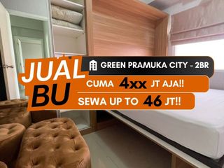 Jual Cepat Apartemen Green Pramuka City 2BR Furnished Samping Green Pramuka Mall Kelapa Gading