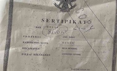 di jual tanah murah di puncak lokasi strategis