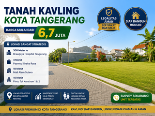 Tanah Kavling Dekat Brawijaya Hospital Tangerang, SHM