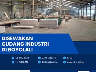 Disewakan Gudang Zona Industri Lokasi Boyolali Luas 8724m2