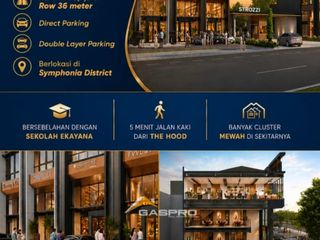 RUKO 3LANTAI STROZZI COMMERCIAL BY SUMMARECON LOKASI TERBAIK HADAP JALAN KPR DP 10X