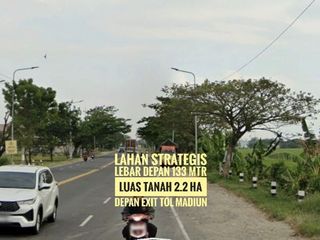 (H) Tanah LD 133 mtr, Dpn Gerbang TOL MADIUN, Lokasi Baguss