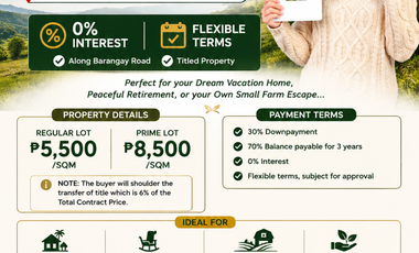 Farm-Residential Lots for Sale in Amadeo, Cavite | Amadeus Farm Hills | Clean Title | Flexible Payment