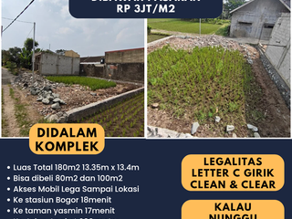 Dbwh Psrn Tanah Kavling 180m² di Komplek Taman Pagelaran Ciomas – Cocok Rumah Mewah/Usaha