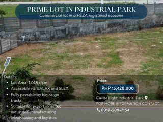 Prime Commercial lot for sale in Cavite Light Industrial Park, Silang, Cavite
