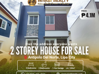 4.1M Brand New 2 Storey House & Lot with 3BR in Brgy Antipolo Del Norte,Lipa City Batangas For Sale - LSS