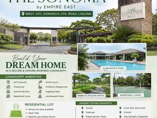 🌿 Residential Lot for Sale – The Sonoma by Empire East, Sta. Rosa Laguna

Own a premium residential lot in one of Sta. Rosa's most sought-after communities. The Sonoma offers a peaceful, secure, and family-friendly environment with 24/7 security, clubhouse, swimming pool, parks, playground, basketball court, and jogging paths. Conveniently located near Nuvali, Solenad, Vista Mall, SLEX, CALAX, top schools, hospitals, and commercial establishments. Perfect for building your dream home or as a long-term investment with excellent value appreciation.

💰 Price starts at approximately ₱34,000 per sqm (subject to lot location and availability)

📩 Message me today for the latest price, available lot cuts, and free site viewing. 🏡✨