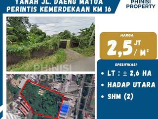 Dijual Tanah Siap Bangun Jalan Daeng Matoa Perintis Kemerdekaan KM 16