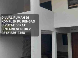 Rumah Dijual 2 Lantai di Komplek PU Rengas Ciputat Tangerang Selatan Dekat BINTARO SEKTOR 2 Surat SHM